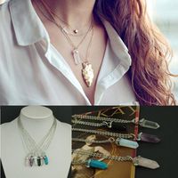 Simple Personality Glass Crystal Stone Necklace Nhxr158294 main image 1