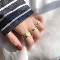 Stylish Metal Brass Bumpy Opening Minimalist Cool Ring Nhyq158296 main image 3