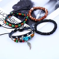 Fashion Diy Cowhide Leather Braided Bracelet Set Nhpk158322 main image 4