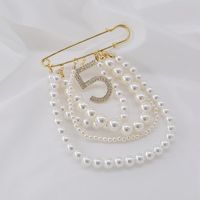 Korean Pearl Tassel Flash Drill Alloy Brooch Nhnt158332 main image 3