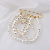 Kunden Spezifische Koreanische Perlen Quaste Flash-diamant Anhänger Brosche Persönlichkeit Temperament All-match Big-nadel Anzug Brosche Frauen main image 4