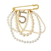Kunden Spezifische Koreanische Perlen Quaste Flash-diamant Anhänger Brosche Persönlichkeit Temperament All-match Big-nadel Anzug Brosche Frauen main image 6