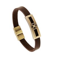 Gt023 Mode Legierung Rindsleder Armband Schädel Kreuz Leder Armband Legierung Bronze Armband main image 1