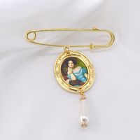 Creative Photo Frame Oil Painting Jacket Cardigan Silk Brooch Nhnt158341 main image 1