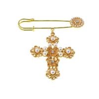 Fashion Simple Cross Pearl Alloy Brooch Nhnt158346 main image 6