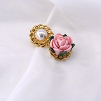 Court Vintage Baroque Exaggerated Ceramic Flower Pearl Brooch Nhnt158350 main image 4
