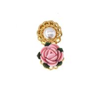 Court Vintage Baroque Exaggerated Ceramic Flower Pearl Brooch Nhnt158350 main image 6