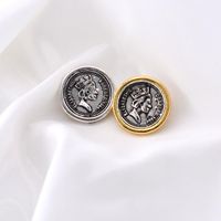 European And American Old-fashioned Portrait Coin Gold Alloy Brooch Nhnt158355 main image 1