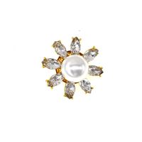 Stylish White Three-dimensional Daisy Crystal Flower Brooch Nhnt158366 main image 6