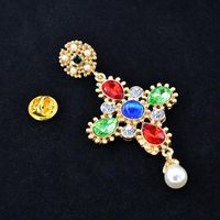 Europe And America Exaggerated Cross Alloy Brooch Nhnt158367 main image 1