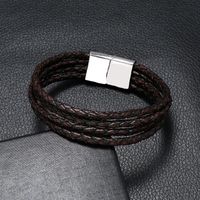 Simple And Versatile Stainless Steel Imitation Leather Bracelet Nhpk158407 main image 6