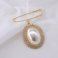 Fashion Pearl Rhinestone Bauhinia Ring Alloy Brooch Nhnt158358 sku image 1