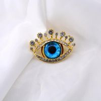 Vintage Baroque Exaggerated Blue Eyes Big Gem Brooch Nhnt158374 sku image 1