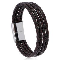 Simple And Versatile Stainless Steel Imitation Leather Bracelet Nhpk158407 sku image 1