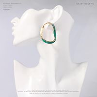 Neue Europäische Und Amerikanische Beliebte Geometrische Einfache Tropf Öl Legierung Ohrringe Ohrringe Frauen Qingdao Fabrik Direkt Vertrieb main image 5