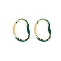 Neue Europäische Und Amerikanische Beliebte Geometrische Einfache Tropf Öl Legierung Ohrringe Ohrringe Frauen Qingdao Fabrik Direkt Vertrieb main image 6
