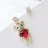 Fashion Simple And Asymmetrical Love Bear Ear Studs Nhdo158561 main image 3