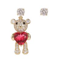 Fashion Simple And Asymmetrical Love Bear Ear Studs Nhdo158561 main image 6