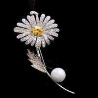 Fashion Flower Copper With Zircon Brooch Nhdo158564 main image 2