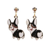 Niedliche Cartoon-welpen Ohrringe Kleine Frische Ohrringe Japanische Tropföl Druck Hunde Kreative Kleine Ohrringe Großhandel main image 2