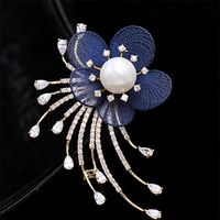 Fashion Simple Pearl Mesh Flower Brooch Nhdo158571 sku image 2