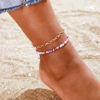 Fashion Alloy Artificial Gemstone Color Round Anklet Set Combination main image 1