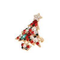 European And American Christmas Necklace Ring Earrings Crystal Christmas Tree Four-piece Set main image 4