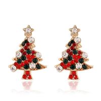 European And American Christmas Necklace Ring Earrings Crystal Christmas Tree Four-piece Set main image 3