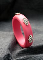 Fashion Exaggerated Texture Crystal Flower Alloy Bracelet main image 3