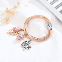 New Metallic Fringe Rhinestone Geometric Leaf Zinc Alloy Bracelet main image 4