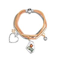 Croix-frontière E-commerce Hot-vente Produit Fournir Spot Perle Protection De L'environnement En Alliage De Zinc Coeur Bracelet Européenne Et Américain Personnalisé De Mode Style main image 1