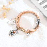 Fashion Pearl Environmental Zinc Alloy Love Bracelet main image 4