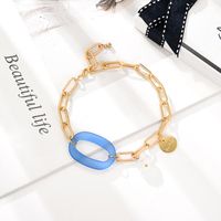 Simple Personality Copper Chain Acrylic Plate Bracelet main image 5