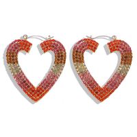 Fashion Alloy Diamond Heart Earrings main image 4
