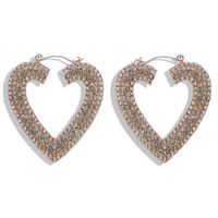 Fashion Alloy Diamond Heart Earrings main image 3