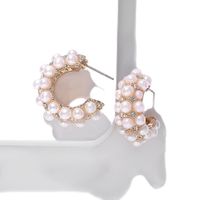 New Alloy Pearl Hoop Earrings main image 1