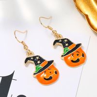 Cross-border Supply Original Illustration Style Halloween Series Earrings Ghost Cartoon Spray Paint Simple Style Earrings main image 3