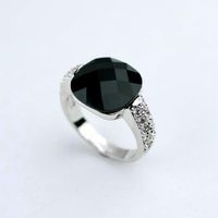 Fashion Diamond Black Crystal Ring main image 3