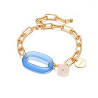 Simple Personality Copper Chain Acrylic Plate Bracelet sku image 1