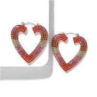 Fashion Alloy Diamond Heart Earrings sku image 1