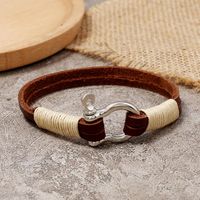 Simple Vintage Hand-woven Leather Bracelet main image 3