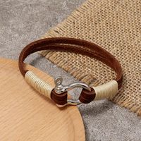 Simple Vintage Hand-woven Leather Bracelet main image 4
