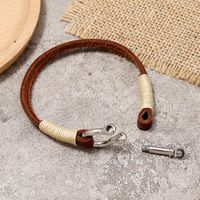 Simple Vintage Hand-woven Leather Bracelet main image 5