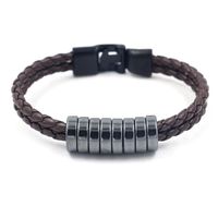 Japanische Und Koreanische Modeschmuck Einfache Obsidian Perlen Gewebte Seil Armband Unisex Kreative Charakter Is Tische Geschenke main image 5