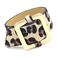 Fashion New Leopard Horse Hair Pu Leather Bracelet main image 3