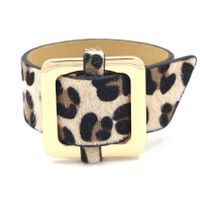 Fashion New Leopard Horse Hair Pu Leather Bracelet main image 5