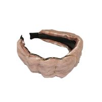New Wide-brimmed Gold Circle Simple Fabric Headband main image 6