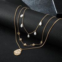 Fashion Alloy Pearl Flower Necklace main image 5