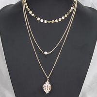 New Fashion Alloy Sequins Pearl Conch Necklace main image 6