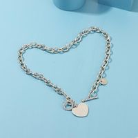 Silver Chain Love Circle Letter Love You More Necklace main image 6
